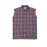 WIAOFELLAS  -  American Hip-hop Retro Vintage Plaid Sleeveless Vest Men Women Korean Style Summer Trend Street Lapel Work Vest Jacket Aesthetic