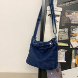 WIAOFELLAS  -  Personality washed denim bag men's new shoulder bag simple Joker Messenger bag fashion sports mobile phone bag