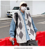 WIAOFELLAS  -  New Autumn Winter Fashion Trend Casual Vneck Cardigan Vest For Men Highquality Korean Version Loose Comfortable Versatile Jacket