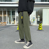 Wiaofellas Men Wide Leg Pants Casual Light Weight Joggers Trousers Streetwear Cold Feeling Comfortable Cargo Pants Streetwear Free Belt