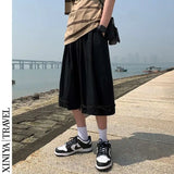 WIAOFELLAS  -  Mountain Outdoor Work Shorts Men's Summer Japanese Style Wide-leg Eight-quarter Pants