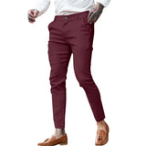 Wiaofellas  -  Men's Twill Cotton Stretch Fashion Youth Street Slim Pencil Skinny Pants