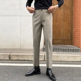 WIAOFELLAS  -  Men's Pants Autumn Cotton Casual Korean Pants Men's Trousers Straight Slim Fit Tooling Long Pants Men's Fashion B374