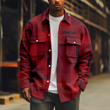 WIAOFELLAS  -  Cool Men's Red Jacket Long Sleeve Fashion Turn-down Collar Button Coat Casual Streetwear