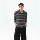 WIAOFELLAS  -  American Contrasting Seagull Collar Pullover Sweater in Autumn and Winter New Men's High-end Casual Knitted Top