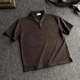 WIAOFELLAS  -  Summer New Men's Solid Color Short-Sleeved Polo Shirt American Retro Fashion Trend Street Loose Breathable Niche Men's Tops