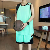 Wiaofellas  -  Men's Quick Dry Basketball Jersey Set Sleeveless Top and Shorts