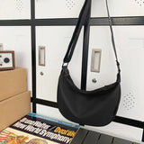 WIAOFELLAS  -  VC Minimalist Unisex Style Black Crossbody Bag Trend Lightweight Waterproof Nylon Messenger Bags for Men Versatile Shoulder Bag