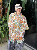 WIAOFELLAS  -  Hawaii Print f Sve irt Men Summer Beach Vaion Casual irt Thin Outerwear for Youth Loose Fit ort Sve