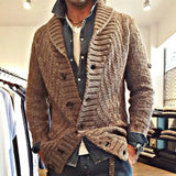 WIAOFELLAS  -  Men's Sweater Cardigan Autumn And Winter New Simple Solid Color Retro Casual Large Size Cardigan