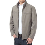 WIAOFELLAS  -  Men's Jacket Stand Collar Casual Jaqueta Masculina Spring Autumn Zipper Solid Business Coat Ropa Hombre Cotton Outerwear Male
