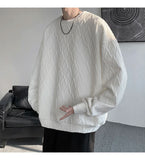 WIAOFELLAS  -  American Style Men's Crew Neck Sweatshirt Basic Pullover Harajuku Sweatshirt Long Sleeve T-shirt Fashion Men's Clothing 5XL