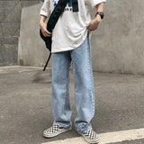 Wiaofellas  -  Trend Brand Gradient Tie Dye Jeans for Men Loose Fit Plus Size High Street Couple Wide Leg Straight Leg Camouflage Dad