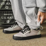 WIAOFELLAS  -  Sales of Spring and Autumn Retro Style New Design Original Men Flat PU Leather Non-slip Lace-up Leisure Skateboard Shoes