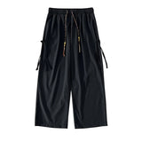 WIAOFELLAS  -  Men's Casual Pants Hip Hop Street Style Baggy Wide Leg Pants Drawstring Elastic Waist Trousers Outdoor Jogging Trousers