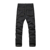 Wiaofellas  -  Men's Autumn and Winter Multi-pocket Straight-leg Cargo Jeans