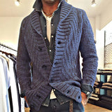 WIAOFELLAS  -  Men's Sweater Cardigan Autumn And Winter New Simple Solid Color Retro Casual Large Size Cardigan