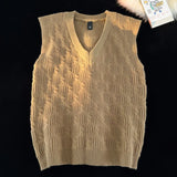 WIAOFELLAS  -  Warm Fashionable Twisted Stripe Men's Sweater High Quality Men's Casual Solid Color Vest Cotton Soft Yarn Fabric V Neck Clothing