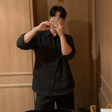 WIAOFELLAS  -  Large size men's long-sleeved shirt men's spring and summer Korean style high-end casual shirt design niche jacket
