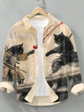 Wiaofellas  -  New retro Irish style harp clover 3D printed men's long sleeved shirt made of vintage casual shirt clothing