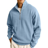 WIAOFELLAS  -  Spring Autumn New Men's Half Standing Collar Zipper Polo Sweatshirts Men Casual Pullovers Daily Sportswear Long Sleeve Clothing