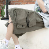 Wiaofellas  -  New Summer Men's Streetwear Multi-Pockets Straight Shorts Male Solid Color Cargo Shorts Men Casual Baggy Short Pants G143