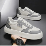 WIAOFELLAS  -  Small Harajuku Thick Bottom Men's Matching Color Large Size Lace-up Casual Board Shoes Student Trend Wear-resistant Sports Shoes