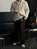 WIAOFELLAS  -  New autumn and winter thick knitted sweater versatile cardigan sweater loose American men's Korean jacket trendy