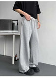 WIAOFELLAS  -  Trendy Men's Drawstring Design Contrast Color Trousers New Fashion Summer Loose High-waisted Wide Leg Pants Male