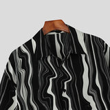 WIAOFELLAS  -  Men Shirt Printing Summer Lapel Short Sleeve Loose Casual Men Clothing Streetwear 2025 Korean Style Fashion Male Shirts