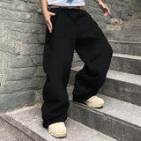 WIAOFELLAS  -  Men'S Baggy Hip Hop Jeans Wide Leg Skater Denim Pants Casual Loose Fit Long Trousers Streetwear Tie Loose Straight Oversize