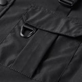 WIAOFELLAS  -  Street Apparel Harajuku Shirt Techwear Plus Size Hip Hop Shirt Pocket Black Button Shirt Spring and Autumn Button Shirt