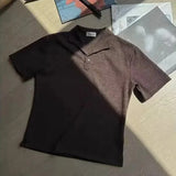 WIAOFELLAS  -  Summer New Men's Solid Color Short-Sleeved Polo Shirt American Retro Fashion Trend Street Loose Breathable Niche Men's Tops