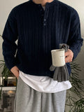 WIAOFELLAS  -  New Winter Men's Sweaters Casual Round Collar Knitting Tops Thickened Pullover Male Loose Tops Niche Design