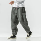Wiaofellas  -   Winter Thicken Pants Men Warm Fashion Retro Thick Lamb Wool Pants Men Streetwear Hip Hop Loose Straight Pants Mens Trousers