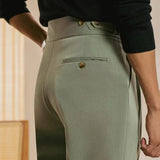 WIAOFELLAS  -  Vintage Pleated Solid Color Suit Trousers For Mens Casual Slim Fit Belted High Waist Straight Pants Men Spring Autumn Trousers