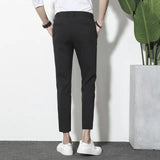 Wiaofellas  -  Autumn Casual Pants Men's British Slim Trousers Small Feet Trousers Korean Style Trendy Straight Nine-point Suit Pants Men