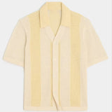 WIAOFELLAS  -  Summer New Knitted Polo Shirt For Men Lapel Casual Hollow Striped Splicing Color Tees Shirts Business Knit Cardigan Men Clothing