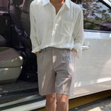 Wiaofellas  -  Korean Cotton and Linen Shirt Men's Long-sleeved Spring and Summer Thin Casual Loose Linen Shirt