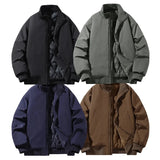 WIAOFELLAS  -  Autumn Winter Fashion Parkas Men Solid Thick Warm Sports Cotton Padded Jacket Men's Outdoor Windproof Baseball Collar Overcoat