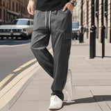 Wiaofellas  -  American Straight-leg Men's Casual Trousers Summer Loose Thin Fashion Sports Tether Overalls