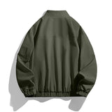 WIAOFELLAS  -  Thin Stand Collar Workwear Jacket Men New Spring Autumn Men's Solid Color Coat Zipper Fashion Windproof Bomber Jackets Man