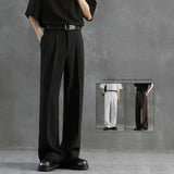 WIAOFELLAS  -  Business Luxury Draped Suit Pants Men Fashion Dress Pants Korean Loose Straight Casual Pants Men's Office Formal Male Trousers