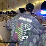 WIAOFELLAS  -  Gradient Color Long Sleeved Shirt for Men New Hong Kong Style Loose Fitting Shirt American Trend Jacket British Yuppie Men's