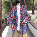 WIAOFELLAS  -  Japanese Style Men's Lightweight Kimono Jacket Dragon Print Kimono Cardigan New Arrival Street Shirt Harajuku Kimono Couple Tops