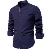 WIAOFELLAS  -  SpringSummer New Trendy Business Shirt Men Cotton Linen Casual Japanese Style Solid Long Sleeve Shirt