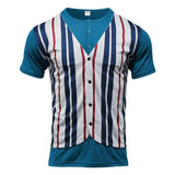 WIAOFELLAS  -  Mens Fashion Trend British Style Y2k Tops 2025 Summer New Single-Breasted Fake Two-Piece Short-Sleeved Shirts Mens Clothing