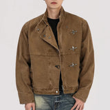 Wiaofellas  -  Winter New Men's Deconstructed Long-Sleeve Jacket American Retro Fashion Trendy High Street Casual Simple Loose Niche Men's Top