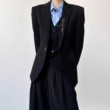 WIAOFELLAS  -  Fashion High-End Party Dance Solid Color Suit Vest Unisex 2025 Spring And Autumn New British Trend Slim Casual Suit Vest Jacket