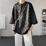 Wiaofellas  -  Women's Butterfly Print 3/4 Sleeve Pullover Shirt Summer Floral Casual Lightweight Breathable Blouse Daily Wear up to 8XL